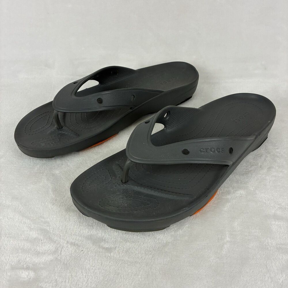 CROCS Classic All Terrain Flip Flops Men’s Size 15 Gray Water Resistant Shoes - Picture 2 of 12